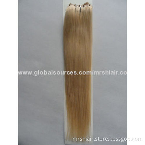 20-inch 16# Light Brown Straight Weighs 100g Malaysian Micro Ez Weft Hair